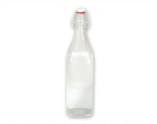 Glass Water Bottle Clear 1L