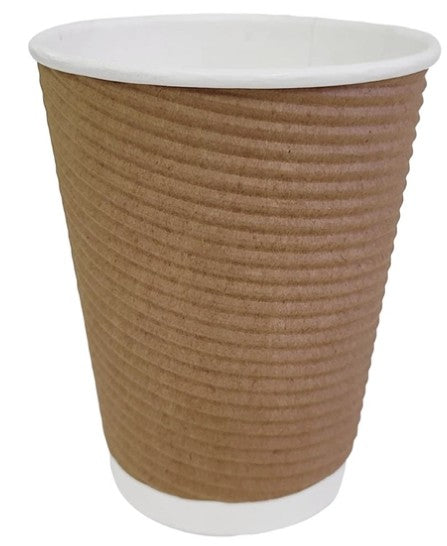 Kraft Ripple Coffee Cup 340ml (12oz) x 500