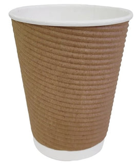 Kraft Ripple Coffee Cup 340ml (12oz) x 500