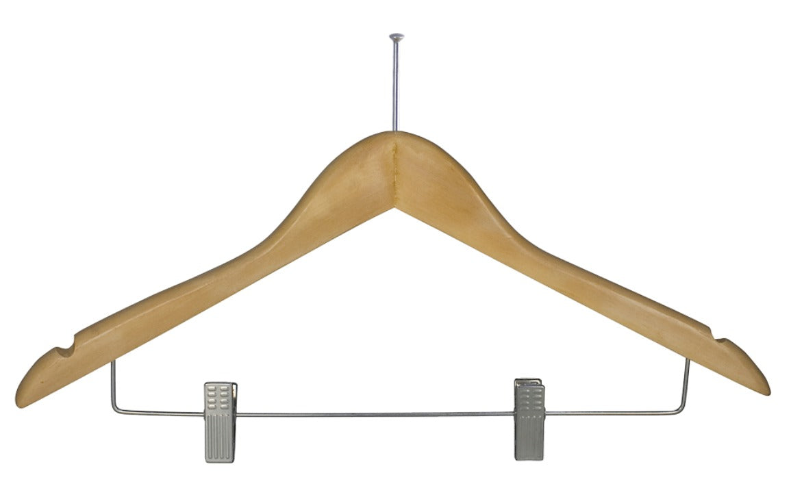 Hotel Clothes Hanger - Pilfer Proof with Clips