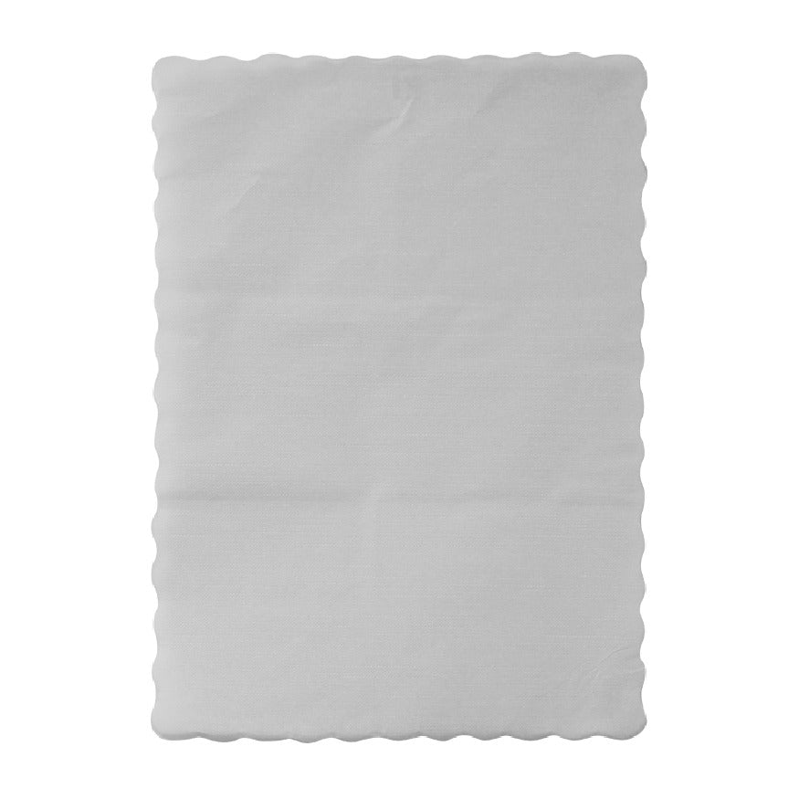 Placemats / Traymats - White Scalloped Edge x 1000