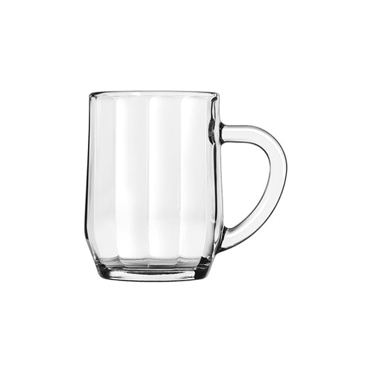 Warm Beverage Panelled Glass Mug 296mL x 12 Glasses