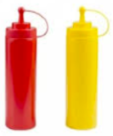 Plastic Squeeze Bottles Yellow / Red - 480mL