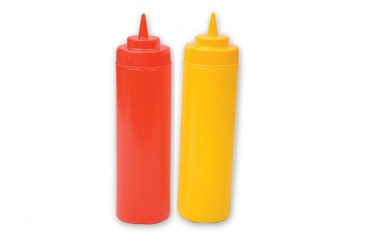 Plastic Squeeze Bottles Yellow / Red - 720mL