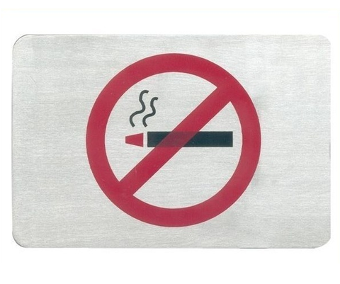 No Smoking Sign Stainless Steel Wall Sign 12 x 8cm