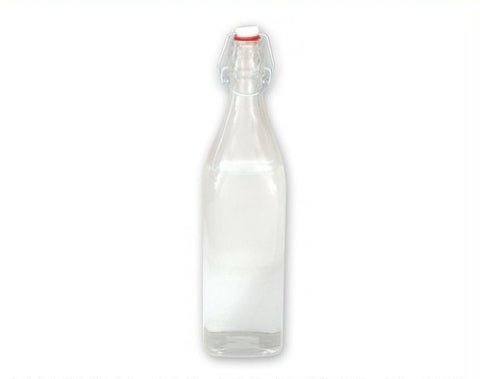 Glass Water Bottle Clear 1L