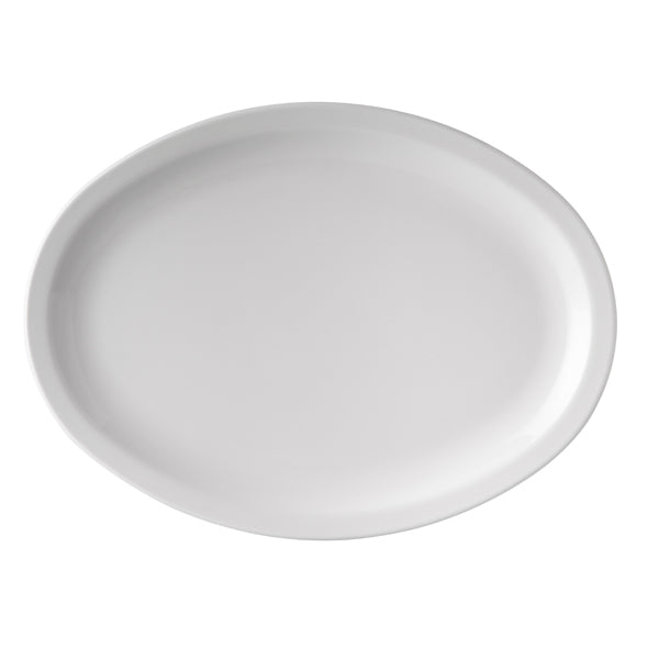 Oval Plate Narrow Rim Melamine White 335mm